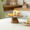 Expobazaar; Carbon Ceramic and Wooden Cake Stand – Elegant Dessert Display Stand for Cakes & Pastries - 9.8 X 9.8 X 3.9"; Category:Cake Stands; Image:2